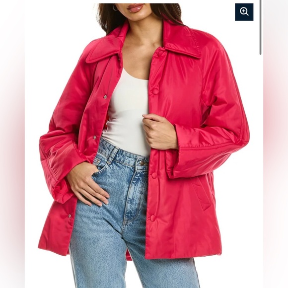 NWT A.L.C womens. Lincoln Jacket S Streamlined Water Resistant Pink Snap Front